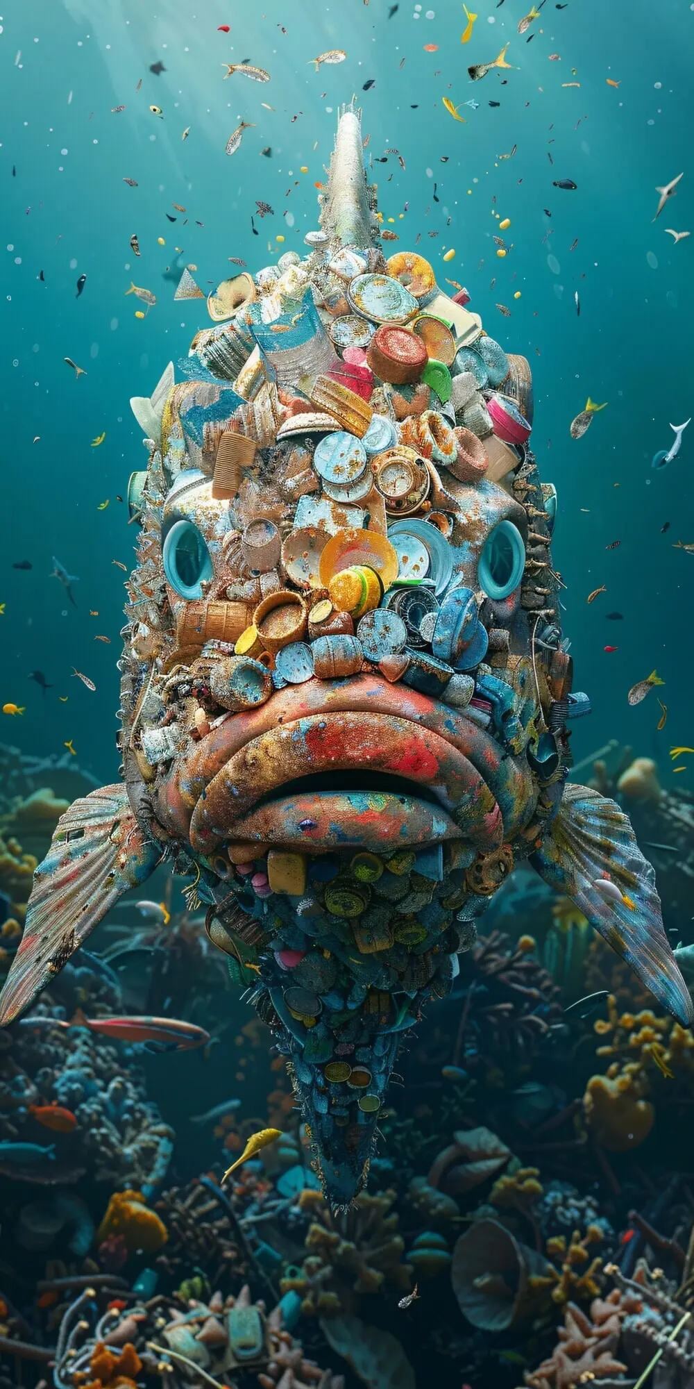 Фэнтезийная рыба, выполненная из пластика